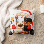Purr-fectly Huggable: Santa’s Snuggle Trio Kussen (Deken)