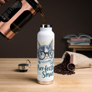 🐱 Purr-fectly Smart 📚 Waterfles
