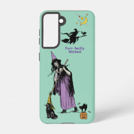 Purr-fectly Wicked Witch Cat Galaxy Case Samsung Galaxy Hoesje