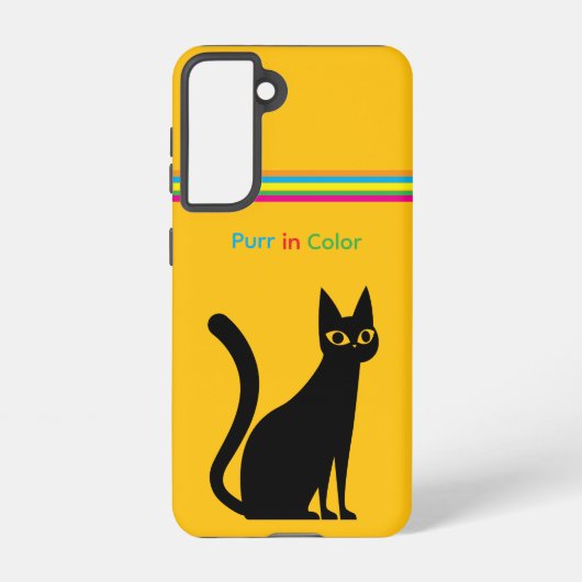 Purr in Color Minimalist Cat Galaxy Case Samsung Galaxy Hoesje (Achterkant)