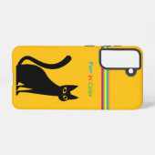 Purr in Color Minimalist Cat Galaxy Case Samsung Galaxy Hoesje (Achterkant horizontaal)