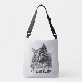 Purr More Hiss Less Pretty Kitty Crossbody Tas