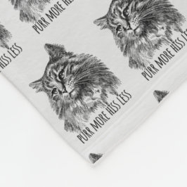 Purr More Hiss Less Pretty Kitty Fleece Deken