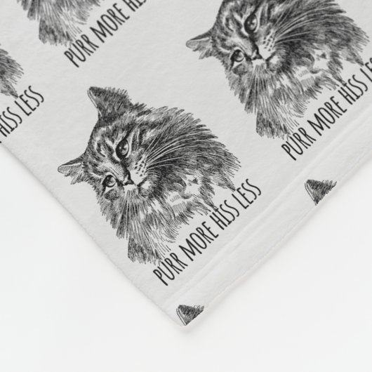 Purr More Hiss Less Pretty Kitty Fleece Deken (Hoek)