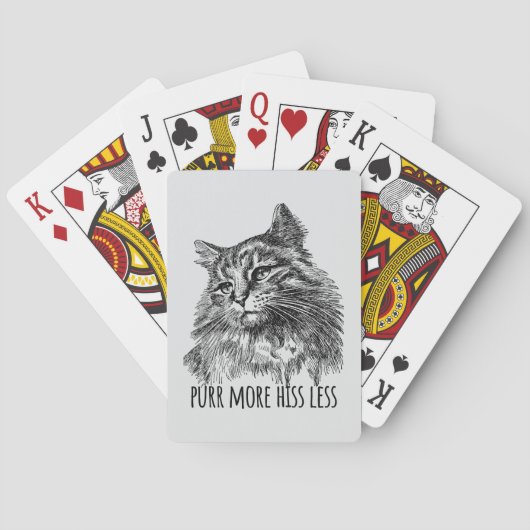 Purr More Hiss Less Pretty Kitty Pokerkaarten (Achterkant)