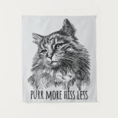 Purr More Hiss Less Pretty Kitty Wandkleed (Voorkant)