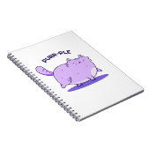 Purr-ple Grappige Vette Kitty Kat Grappige Pun  Notitieboek (Rechterzijde)