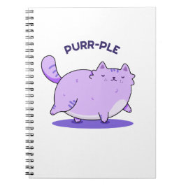 Purr-ple Grappige Vette Kitty Kat Grappige Pun  Notitieboek