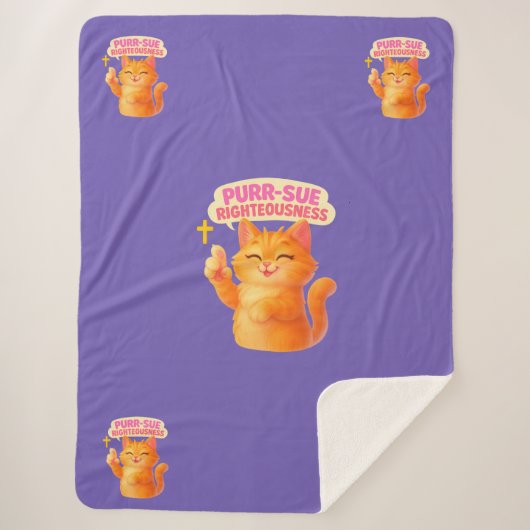 Purr-sue Righteousness - Christian Sherpa Deken (Voorkant)
