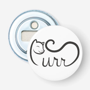 Purr Typografie ZWART Button Flesopener