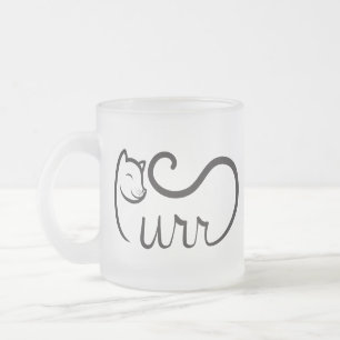 Purr Typografie ZWART Matglas Koffiemok