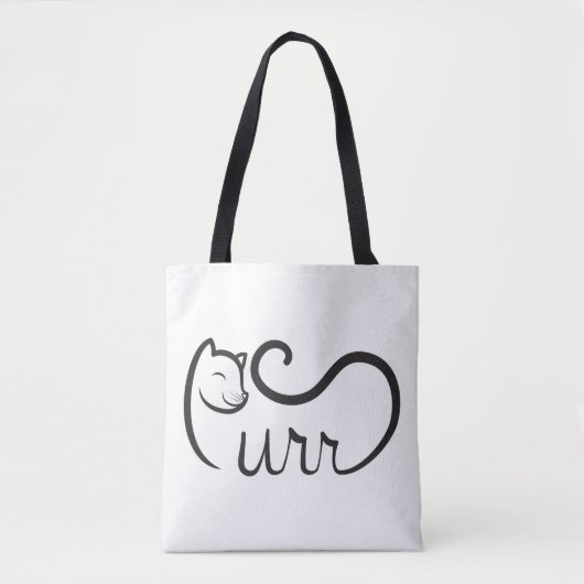 Purr Typografie ZWART Tote Bag (Voorkant)