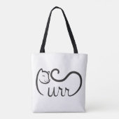 Purr Typografie ZWART Tote Bag (Achterkant)