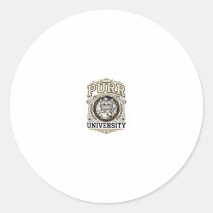 Purr Universiteit Kat Nep Universiteit Academie Vi Ronde Sticker