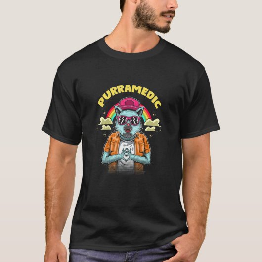 Purramedic Kat Paramedicus Kitten Emt Kat Moed T-shirt (Voorkant)