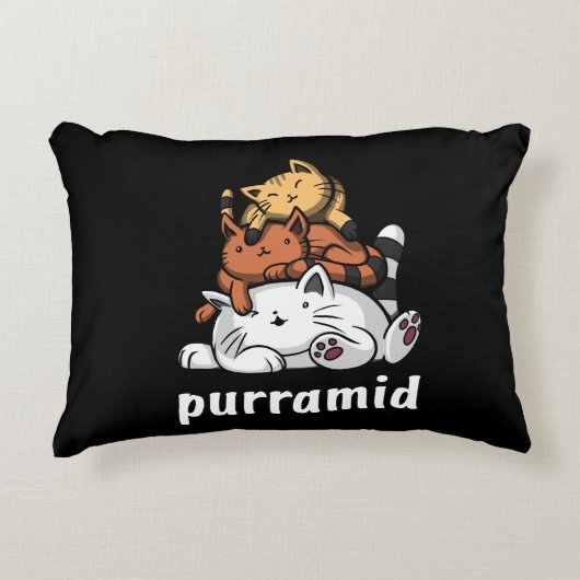 Purramid Cat Pyramids Cute Kitten Accent Kussen (Voorkant)