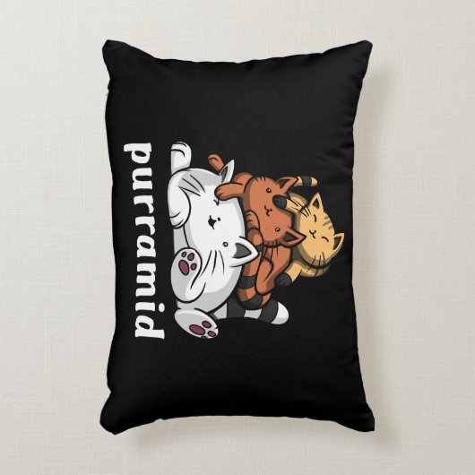 Purramid Cat Pyramids Cute Kitten Accent Kussen (Voorkant(Verticaal))