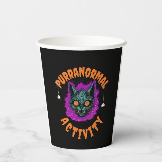 👻 Purranormal Sips! 🐱 Papieren Bekers (Achterkant)
