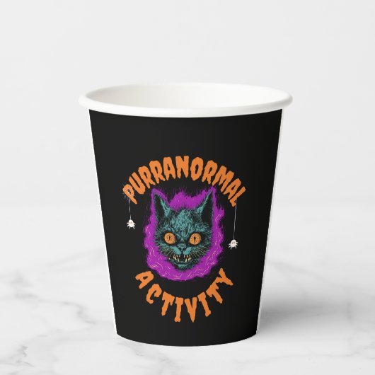 👻 Purranormal Sips! 🐱 Papieren Bekers (Voorkant)