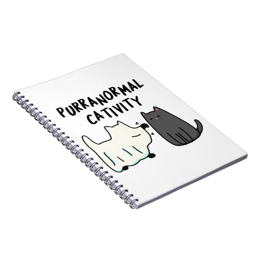 Purranormale activiteit Funny Halloween kat grap  Notitieboek (Rechterzijde)