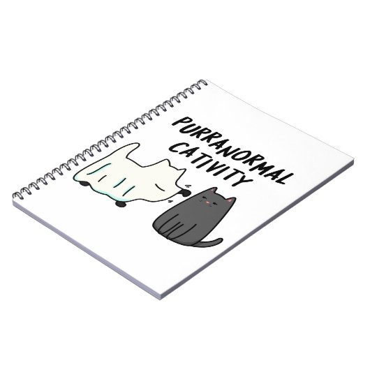 Purranormale activiteit Funny Halloween kat grap  Notitieboek (Linkerzijde)