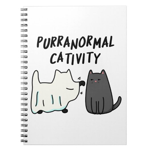 Purranormale activiteit Funny Halloween kat grap  Notitieboek (Voorkant)