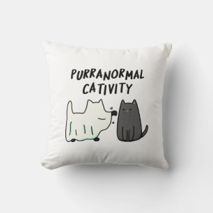 Purranormale activiteit Grappige Halloween kat gra Kussen