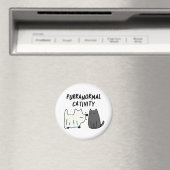 Purranormale activiteit Grappige Halloween kat gra Magneet (Insitu (Vaatwasser))