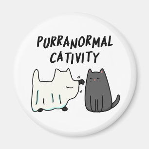 Purranormale activiteit Grappige Halloween kat gra Magneet