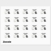 Purranormale activiteit Grappige Halloween kat gra Ronde Sticker (Vel)