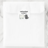 Purranormale activiteit Grappige Halloween kat gra Ronde Sticker (Tas)