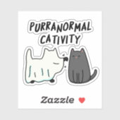 Purranormale activiteit Grappige Halloween kat gra Sticker (Vel)