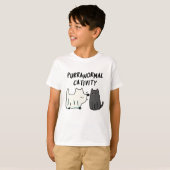 Purranormale activiteit Grappige Halloween kat gra T-shirt (Voorkant volledig)