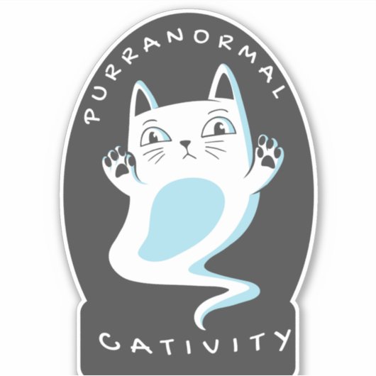 PURRANORMALE ACTIVITEIT HALLOWEEN CAT LOVER SPOOKY STICKER (Voorkant)