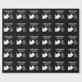 Purranormale activiteit Halloween Cat Pun Dark BG Cadeaupapier (Vlak)