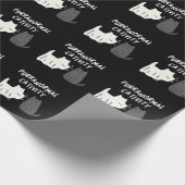 Purranormale activiteit Halloween Cat Pun Dark BG Cadeaupapier (Hoek)