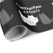 Purranormale activiteit Halloween Cat Pun Dark BG Cadeaupapier (Rol Hoek)