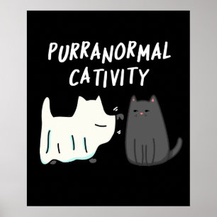 Purranormale Activiteit Halloween Kat Grappige Don Poster
