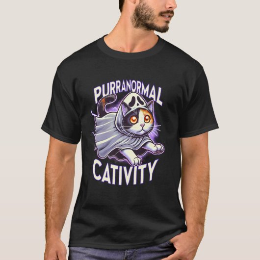 Purranormale activiteit spookkat t-shirt (Voorkant)