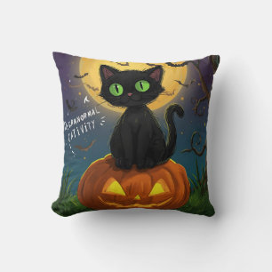 Purranormale activiteit Zwarte kat Halloween kusse Kussen