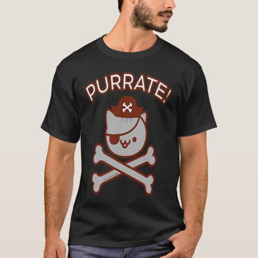 PURRATE  Cat Pirate Pun T-shirt (Voorkant)