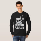 Purrate Kitten Kitty Cat Pirate T-shirt (Voorkant volledig)