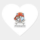 Purrate - Schattigee piratenkat Grappig Hart Sticker (Voorkant)
