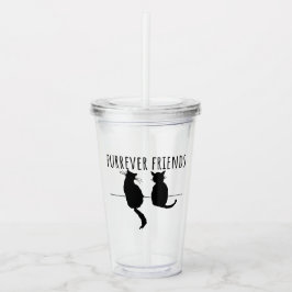 Purrever Friends Cute Cat Best Friends Acryl Drinkbeker