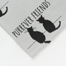Purrever Friends Cute Cat Best Friends Fleece Deken