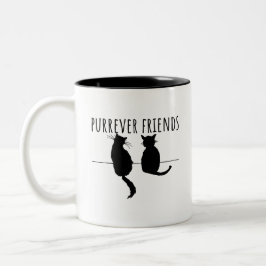 Purrever Friends Cute Cat Best Friends Tweekleurige Koffiemok