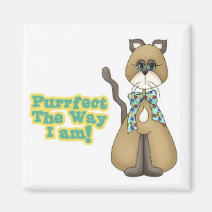 Purrfect Autism Awareness Kitty Cat Magneet