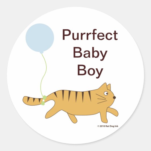 Purrfect Baby Boy Stickers (Voorkant)