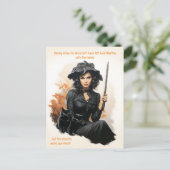 Purrfect Babysitter Budget Halloween Briefkaart (Staand voorkant)