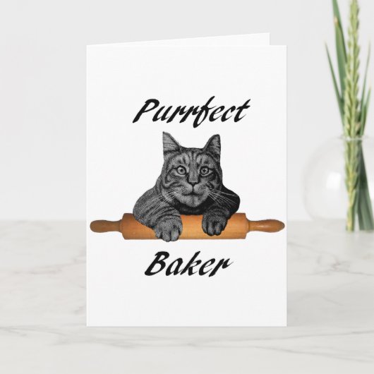 Purrfect Baker Cat Gifts gekke katdame Feestdagen Kaart (Voorkant)